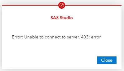 Unable to connect to server. 403: error